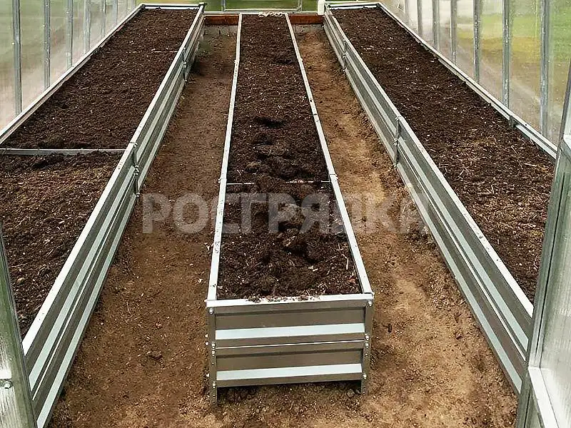 Комплект-грядок-40-цинк Комплект оцинкованных грядок в теплицу. Высота 40 см.